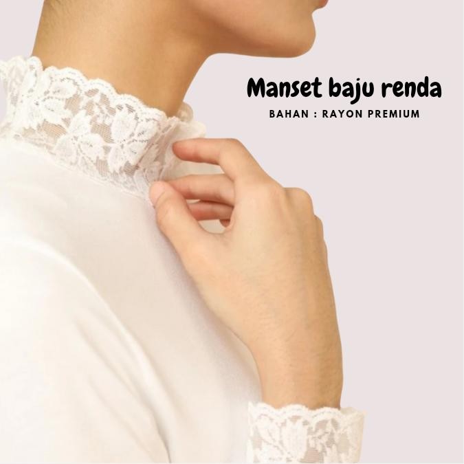 (Jumbo) Manset Baju Wanita Renda Premium Lengan Panjang Bahan Rayon