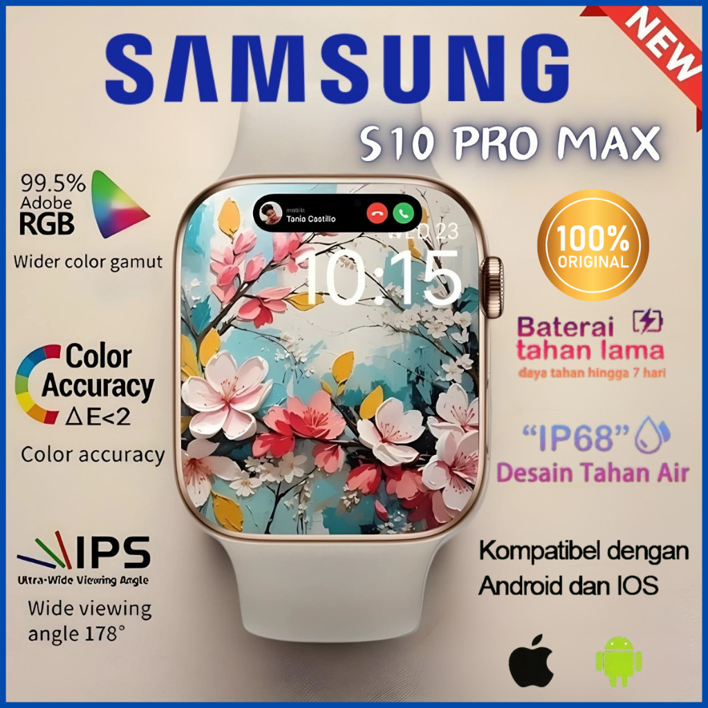 SAMSUNG100&AsliSmartwatch Series S10 PRO MAX 2.3in Full Touch Screen Bisa Telponan Call Jam tangan
