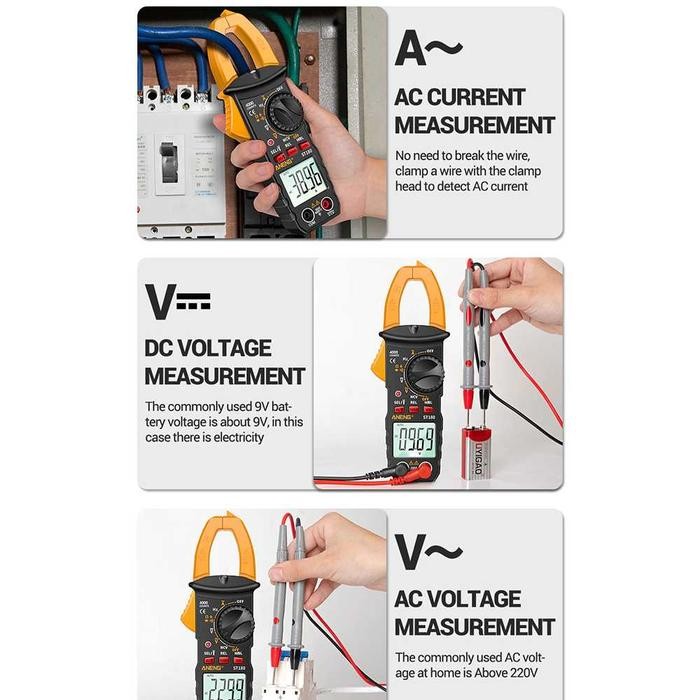 Unik Digital Clamp Meter Tang Ampere Multitester Arus Kabel Listrik Ac Dc