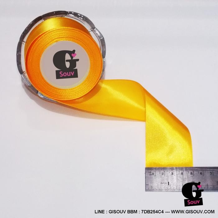 

Terlaris Pita 5 Cm / Satin Kuning Kunyit / Saten Gulungan / 2 Inch Ribbon Roll