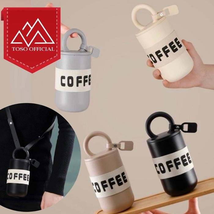Tumbler Kopi Aesthetic Botol Minum Korea Handle Strap Termos Estetik Dengan Tali Vacuum Thermos