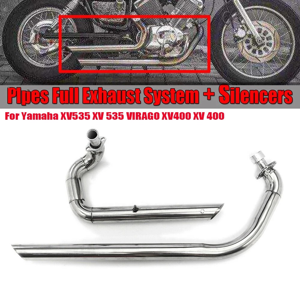 IMPORT For Yamaha Virago XV535 XV 535 XV400 XV 400 Motorcycle Exhaust Pipe Drag Pipes Full Muffler
