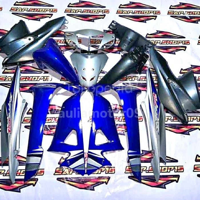 FUL SET COVER BODY HALUS DAN KASAR LENGKAP SUPRA FIT NEW BIRU SILVER