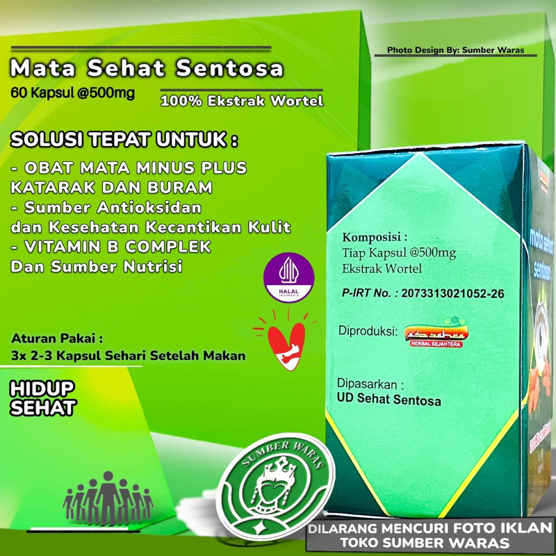 OBAT MATA SEHAT SENTOSA ISI 60 KAPSUL EKSTRAK CARROT WORTEL @500MG - KAPSUL CARROT