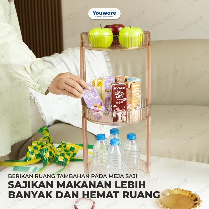 

Youware - MADERA Rak Sajian Makanan Tingkat Putar 360 Derajat Bentuk Bulat Multifungsi untuk Makanan
