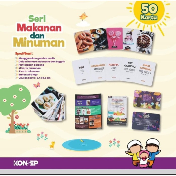 

Flash Card - Seri Makanan dan Minuman ( 50 Kartu)