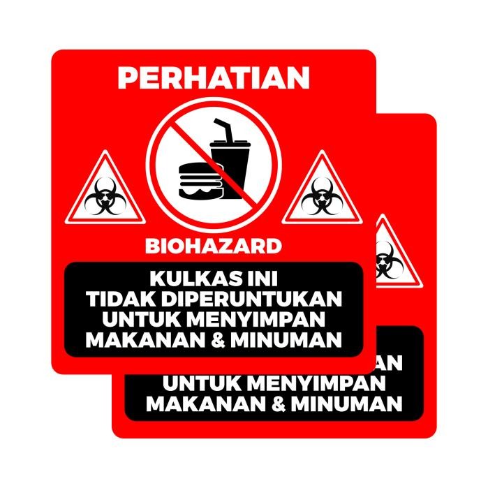 

Stiker Dilarang Simpan Makanan dan Minuman diDalam Kulkas Lab 10x10cm