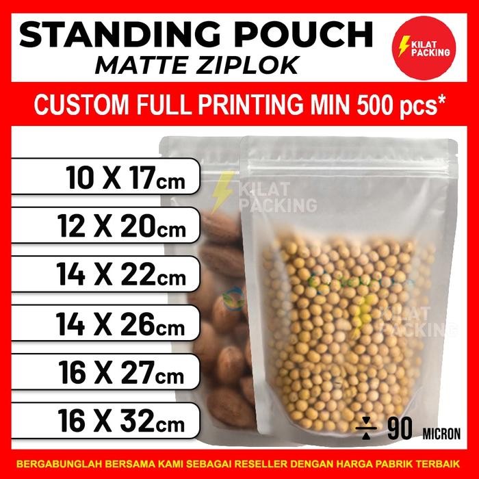 

Standing Pouch Ziplock Matte Doff Plastik Klip Makanan Dan Minuman Kemasan Snack