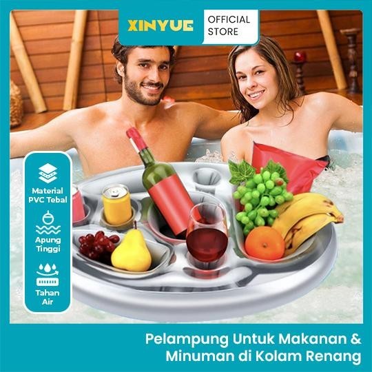 

XinYue - Pelampung Tempat Saji Makanan dan Minuman Apung untuk Pesta Santai Kolam Renang Praktis