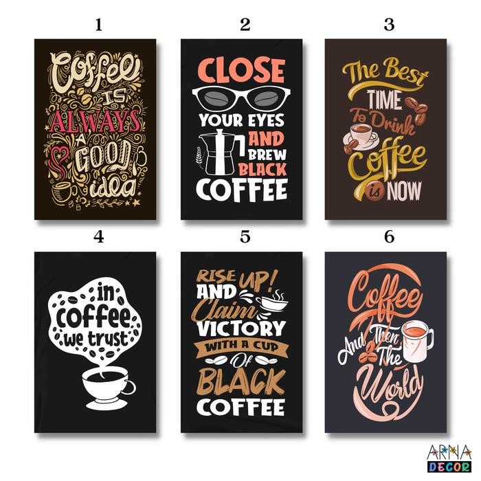 Hiasan Dinding Cafe Quotes Coffee - Poster Kayu