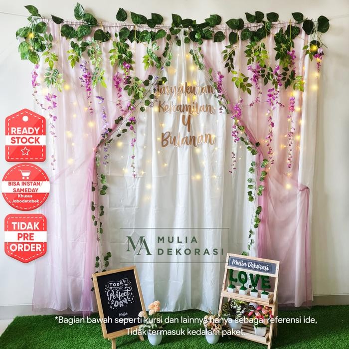 TERBARU DEKORASI BACKDROP SYUKURAN TASYAKURAN 4 7 BULANAN PHOTOBOOTH PAKET DD READY