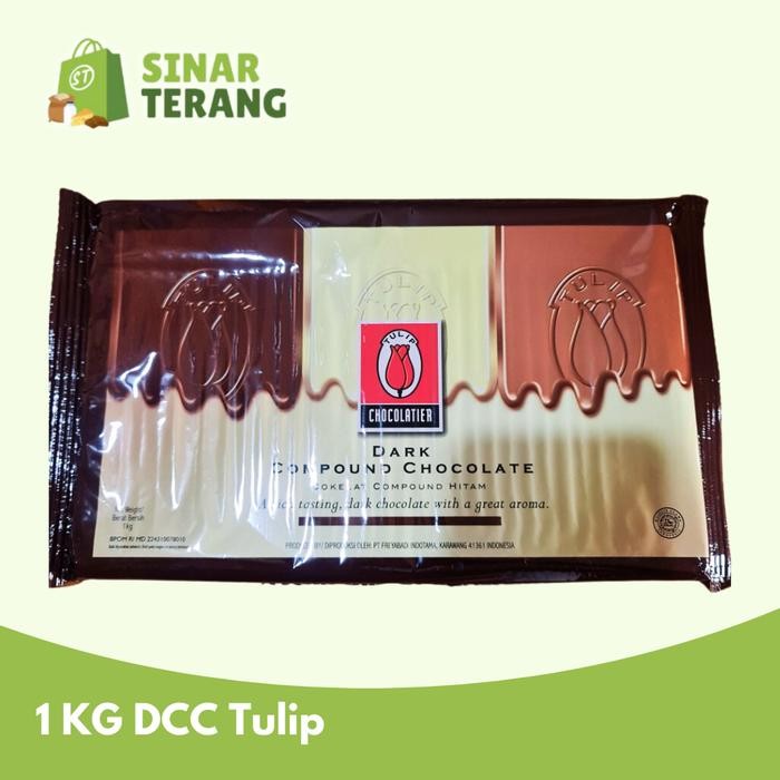 

Caraka.store1 Dark Chocolate Compound Tulip 1kg / Cokelat Batang Tulip dcc 1 KG