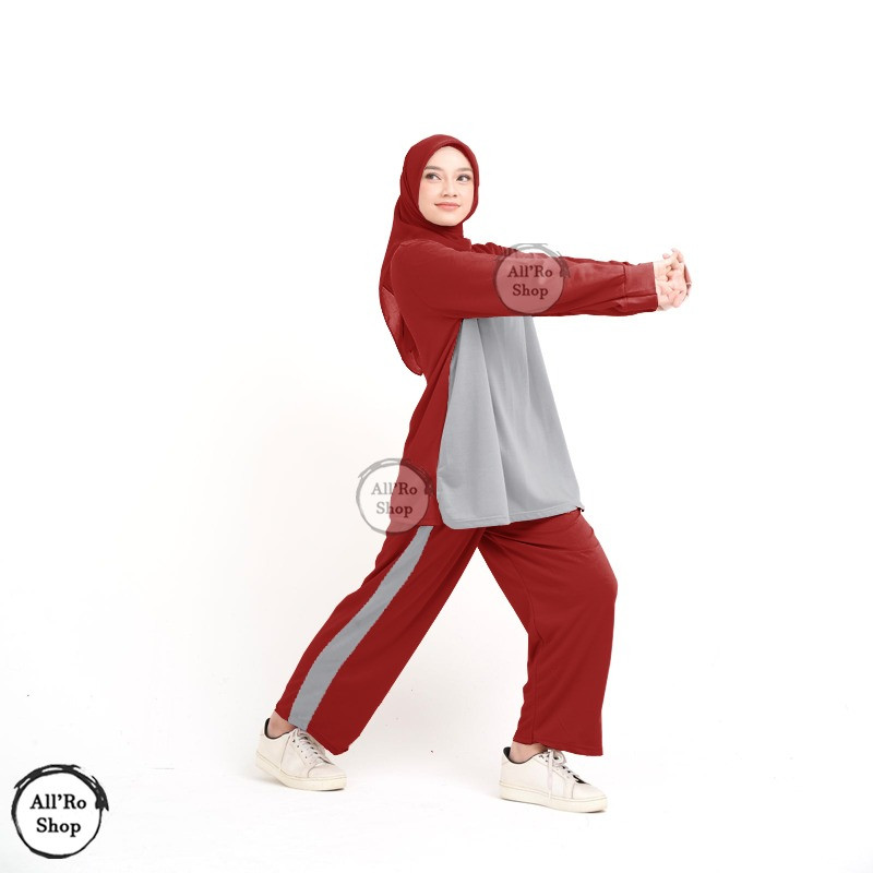 Wanset Cewek Jogging Sporty Renang Bersepeda Setelan Senam 1 Set Setelan Terbaru Leging Shirt Sport 