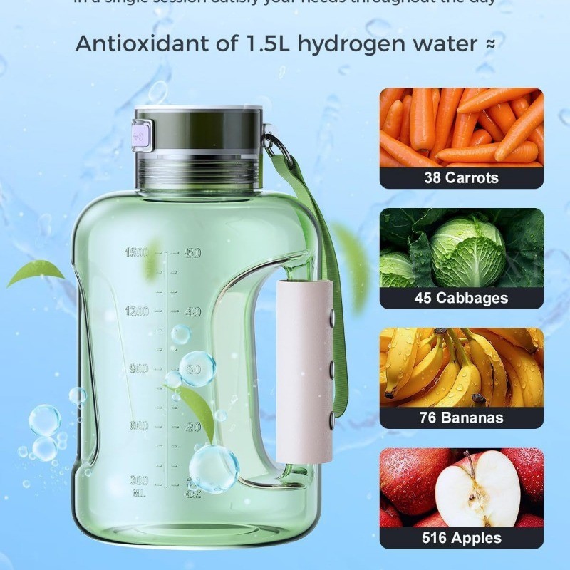 

1500ML Hydrogen-rich Water Container USB Hydrogen Water Bottle Gym Fitness Sports Hydrogen-rich Bottle Portable Water Kettle