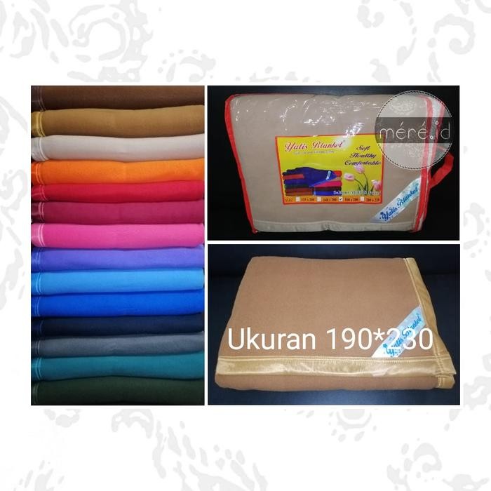 Selimut Yatis Blanket Bulu Flanel Fleece Polos Jumbo 190*230