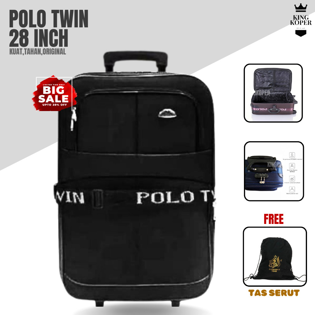 Koper Polo 28 inch ukuran bagasi - koper kain - koper besar - koper roda 2-koper murah - koper jumbo