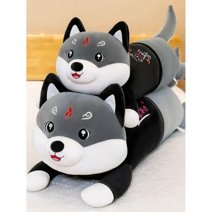 PROMO TERBARU BONEKA GULING LYING DOG HUSKY UKURAN 50CM - MAINAN ANAK-ANAK HKL