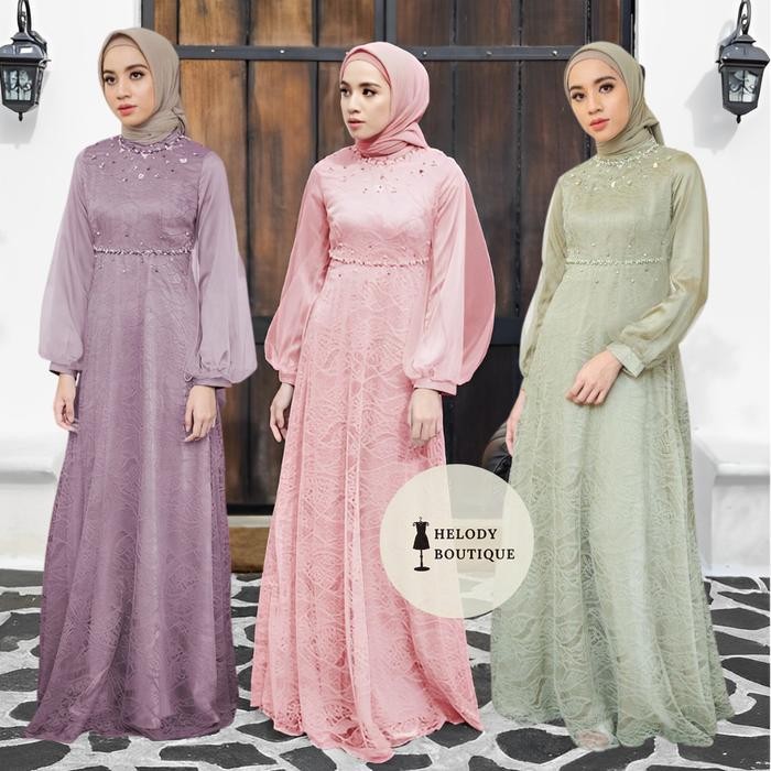 JTTOP" BAJU BRIDESMAID SATIN SALWA DRESS KONDANGAN PESTA WANITA GAUN BROKAT TILE MEWAH SERAGAM