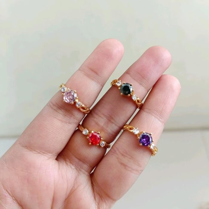 JTTOP" CINCIN TUNANGAN WARNA WARNI. ELEGAN SIMPLE UNTUK WANITA, PEREMPUAN