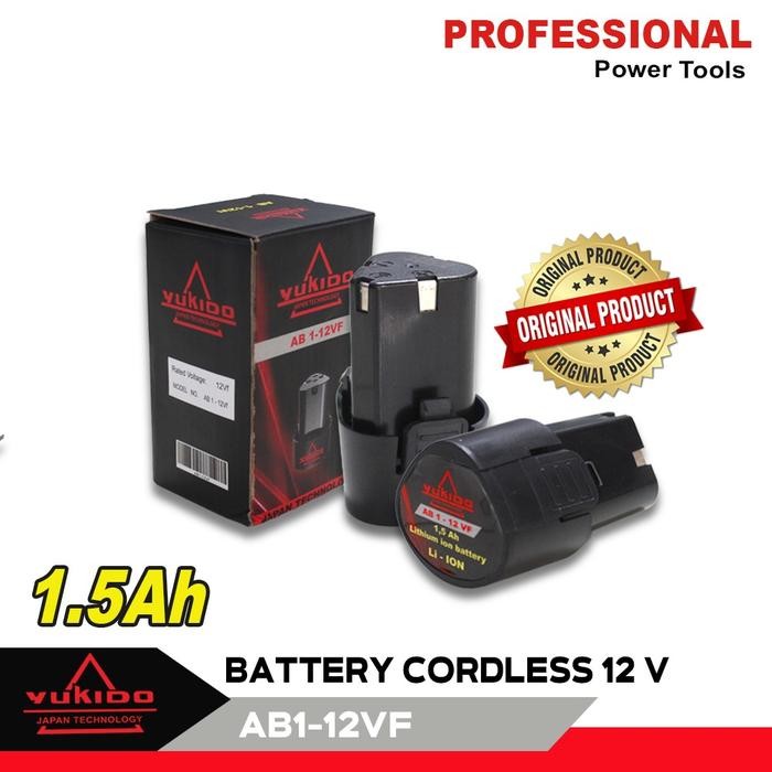 JTTOP" BATERAI BOR CORDLESS LITHIUM YUKIDO 12V BATRAI CORDLESS - BATERAI MESIN POTONG RUMPUT