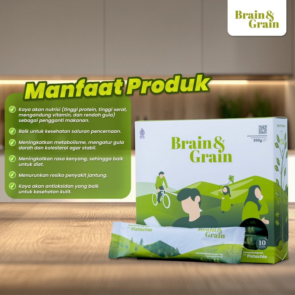 

Konter Makanan Brain & Grain Cereal Multigrain Diet Praktis Tinggi Protein & Rendah Gula