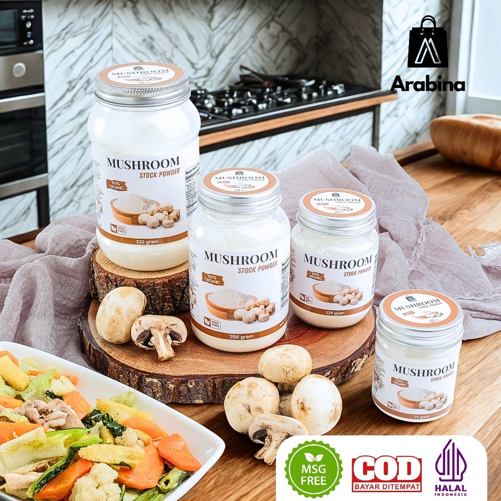 

Konter Makanan Arabina Kaldu Jamur 100% Non Msg Bumbu Penyedap Rasa Mushroom Seasoning Powder