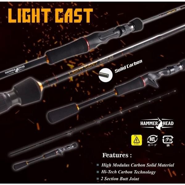 Tongkat pancing joran BC hammer head light cast joran pancing 4-10LB