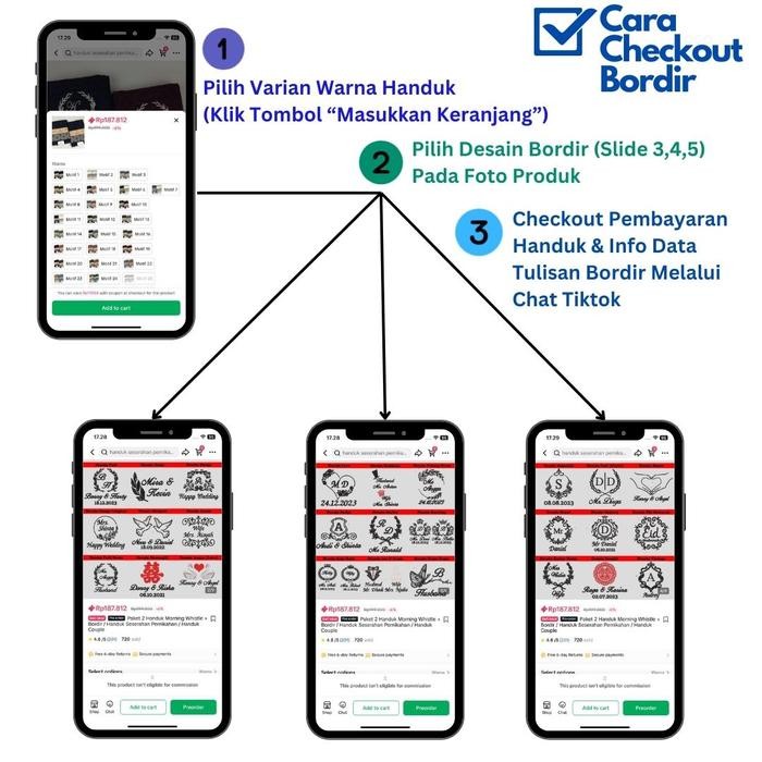 Paket 2 Handuk Morning Whistle + Bordir / Handuk Seserahan Pernikahan / Handuk Couple