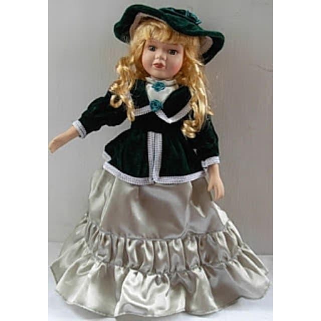 boneka porcelain green suede