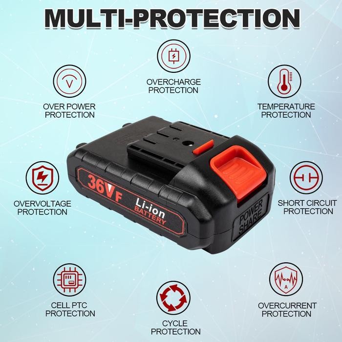 J.LD TOOL Baterai Cordless 36vf Baterai Mesin Bor - Cordless Battery J.LD Tools