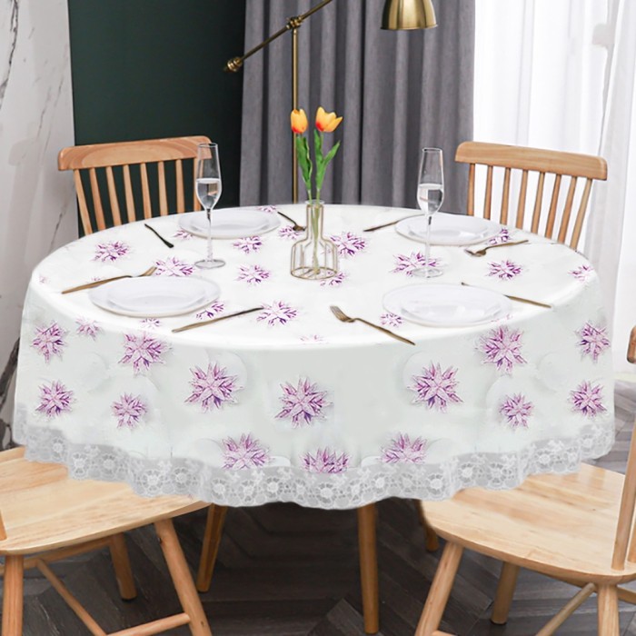 Taplak Meja Makan Anti Air / Meja Taplak Bulat Tebal Taplak Plastik