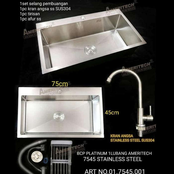 Sink / BCP Single Stainless Ameritech- LUAR MEDAN