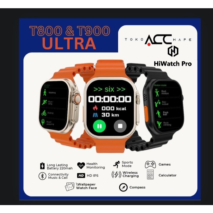 Smartwatch Ultra T900 (49Mm) & T800 (45Mm) & Strap Watch 7 In 1 Series Support I-Os & Android
