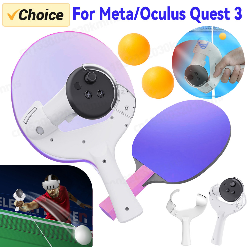 Table Tennis Adaptor for Meta/Oculus Quest 3 Controller Handle Grip VR Gaming VR Game Experience for