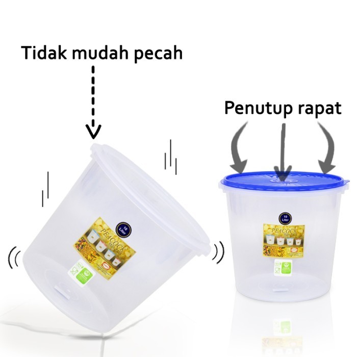 (Allthebest) SHINPO Toples Plastik Dengan Tutup 10 Liter Sealware SPO-SIP-610