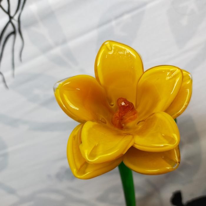 (Allthebest) Bunga Mawar Kristal / Bunga Mawar Kaca tinggi 35 cm