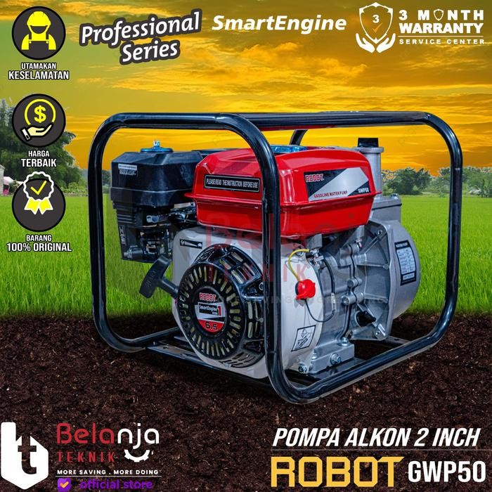 Robot Mesin Pompa Air Irigasi Sawah Gwp 50 Pompa Alkon 2 Inch Gwp50 2" Terlaris