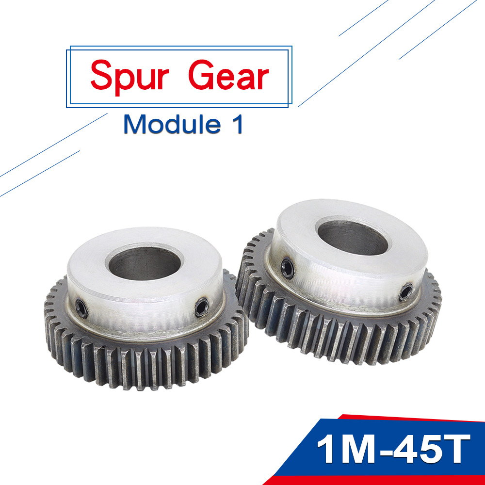 1 Piece 1M45T Spur Gear Bore Size  6/8/10/12/16 mm Motor Gear Low Carbon Steel Material High Quality