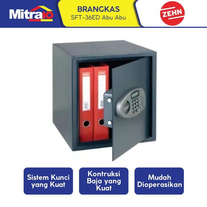 Zehn Sft-36Ed 380X350X360 Grey File Safe Brankas Penyimpan Barang