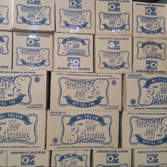 

MIE TELOR CAP 3 AYAM PER DUS (20 PCS) INSTAN MAKANAN FOOD NOODLES INDOMIE KUAH