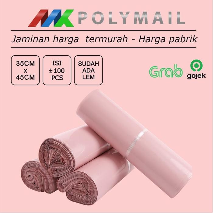 

GotSeef POLYMAILER 100PCS 35x45CM PINK PREMIUM GLOSSY PLASTIK POLYMAILER