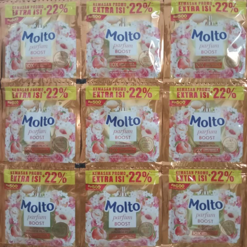 72 SACHET MOLTO 500 BLOOMING JAPANESE PEACH (PELEMBUT & PEWANGI PAKAIAN)