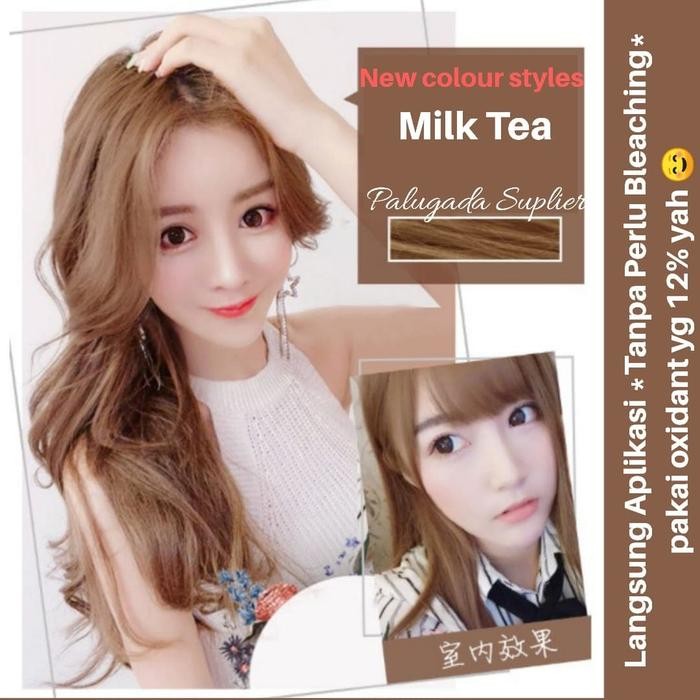 CAT RAMBUT MILK TEA /PEWARNA RAMBUT/SEMIR RAMBUT NEW STYLE MILK TEA