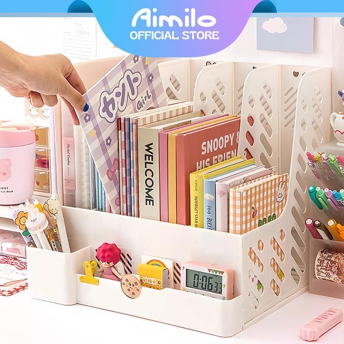

Uta - [Ready] Aimilo Rak Buku Rak Penyimpanan Desktop Organizer File Organizer Box File Rak Pena/