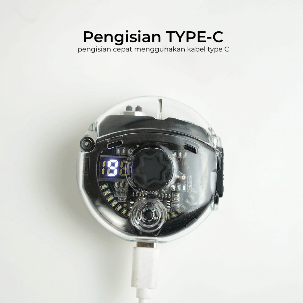 Rumahleha Senter Korek Elektrik Fidget Spinner 3 Mode Cahaya Free Usb D76