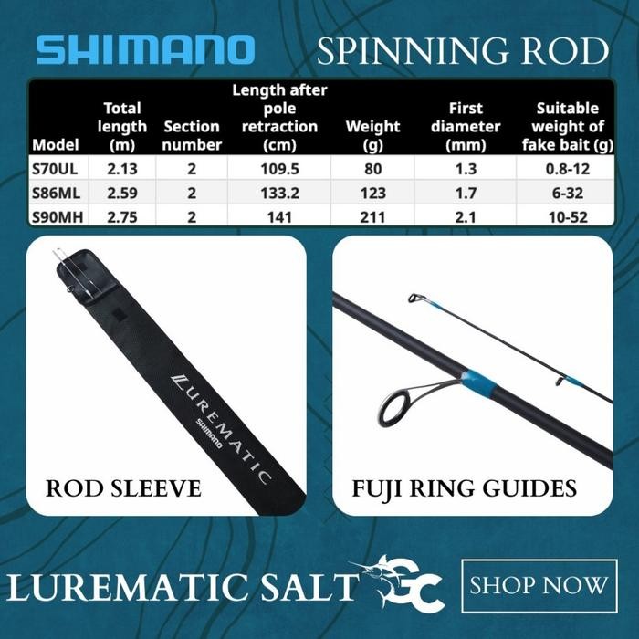 Promo Terbatas Shimano Lurematic Salt Rod 2023 Model Joran Pancing Laut Aman
