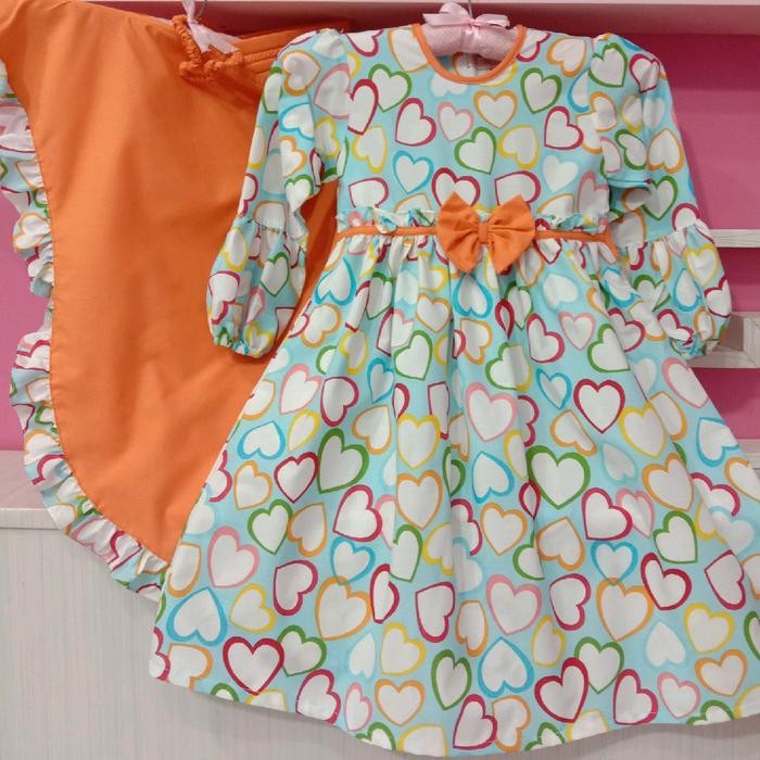 BEST SELLER SET GAMIS ANAK DAN JILBAB USIA 2-3 TAHUN