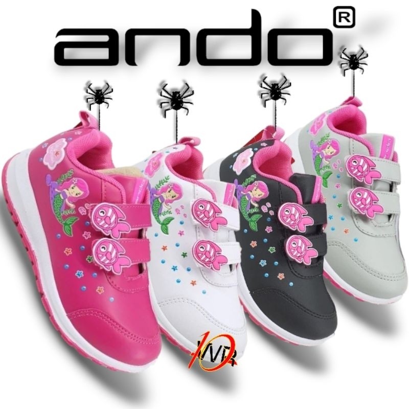 FLASH SALE SEPATU SEKOLAH ANDO MERMAID ANAK PEREMPUAN SIZE 29-36 ORIGINAL