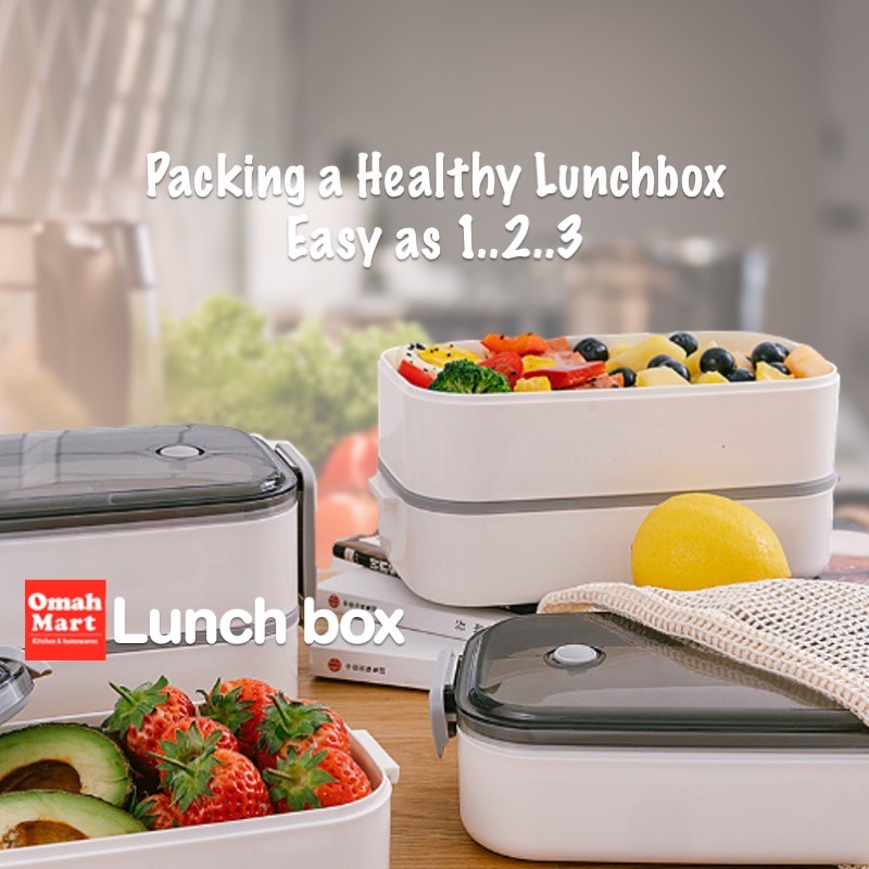 (Homelytouch Lunch Box Kotak Bekal Makan Susun Set Tas Bekal Makanan Anak Dewasa Anti Tumpah Sekat