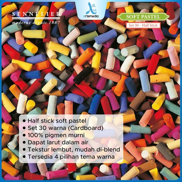 

Sennelier Soft Pastel Half Stick Set 30 Dry Crayon Krayon Warna Lembut